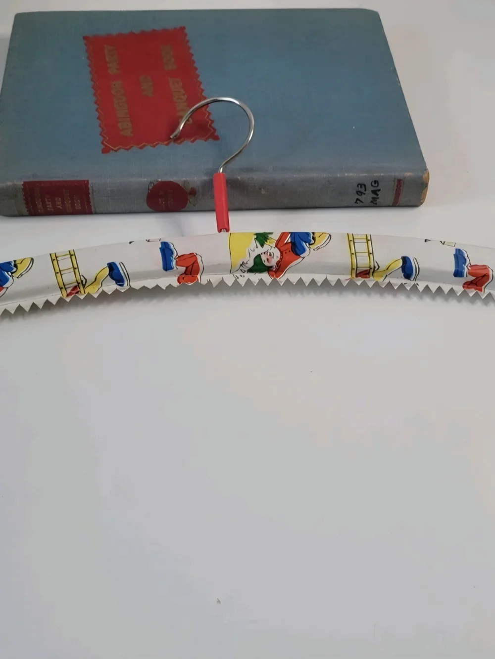 Children's Printed Padded Hangers - White with Multicolor Cartoon Print